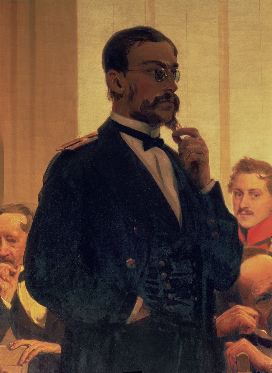 Nikolaj Andrejevič Rimskij-Korsakov (1844-1908), ze Slovanských skladatelů, 90. léta 19. století (detail) od Ilya Efimovich Repin