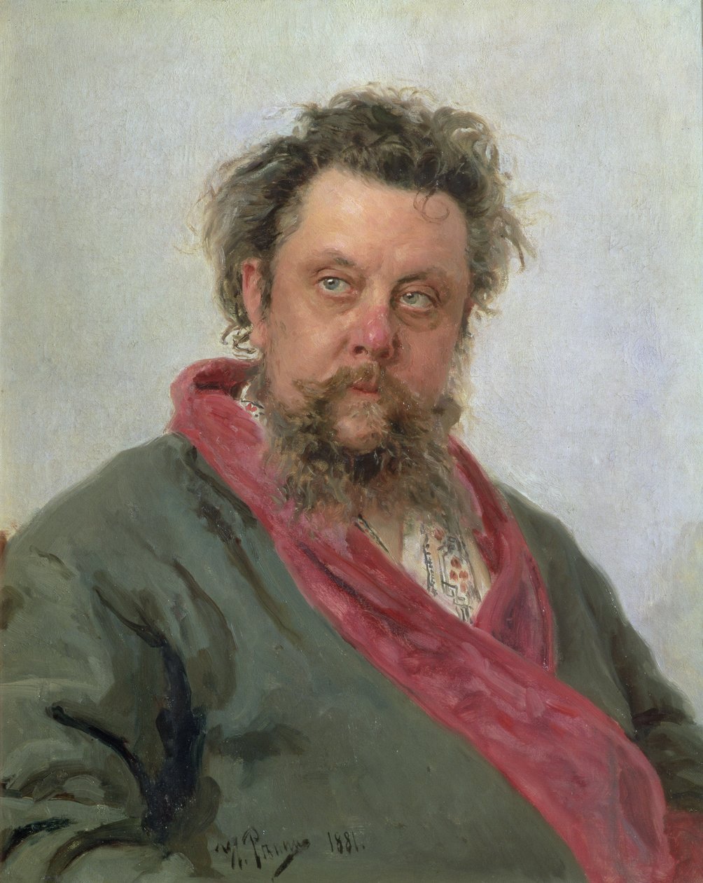 Portrét Modesta Petroviče Moussorgského (1839-81) 1881 od Ilya Efimovich Repin