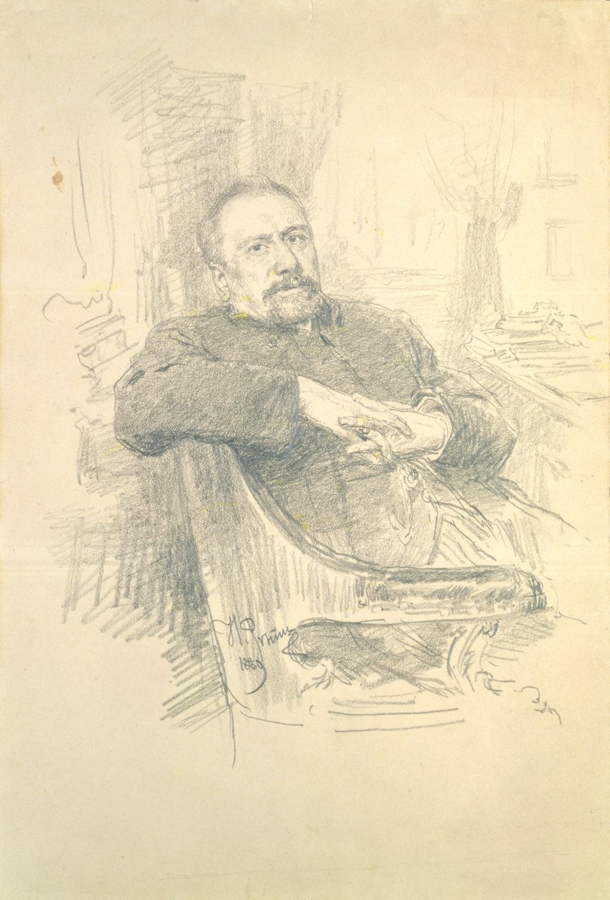Portrét Nikolaje Leskova (1831-95), 1889 od Ilya Efimovich Repin