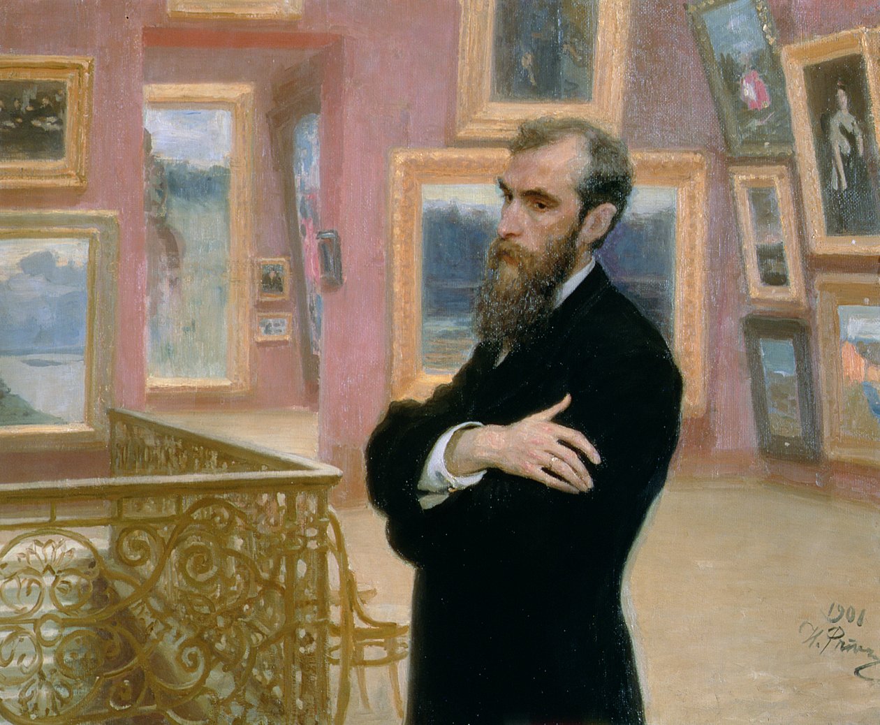 Portrét Pavla Treťjakova (1832-98) v galerii, 1901 od Ilya Efimovich Repin