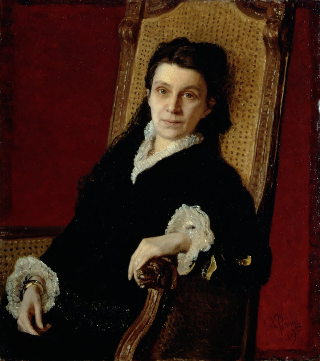 Portrét Polikseny Stěpanovny Stasové (1839-1918), manželky D.V. Stasov, 1879 od Ilya Efimovich Repin