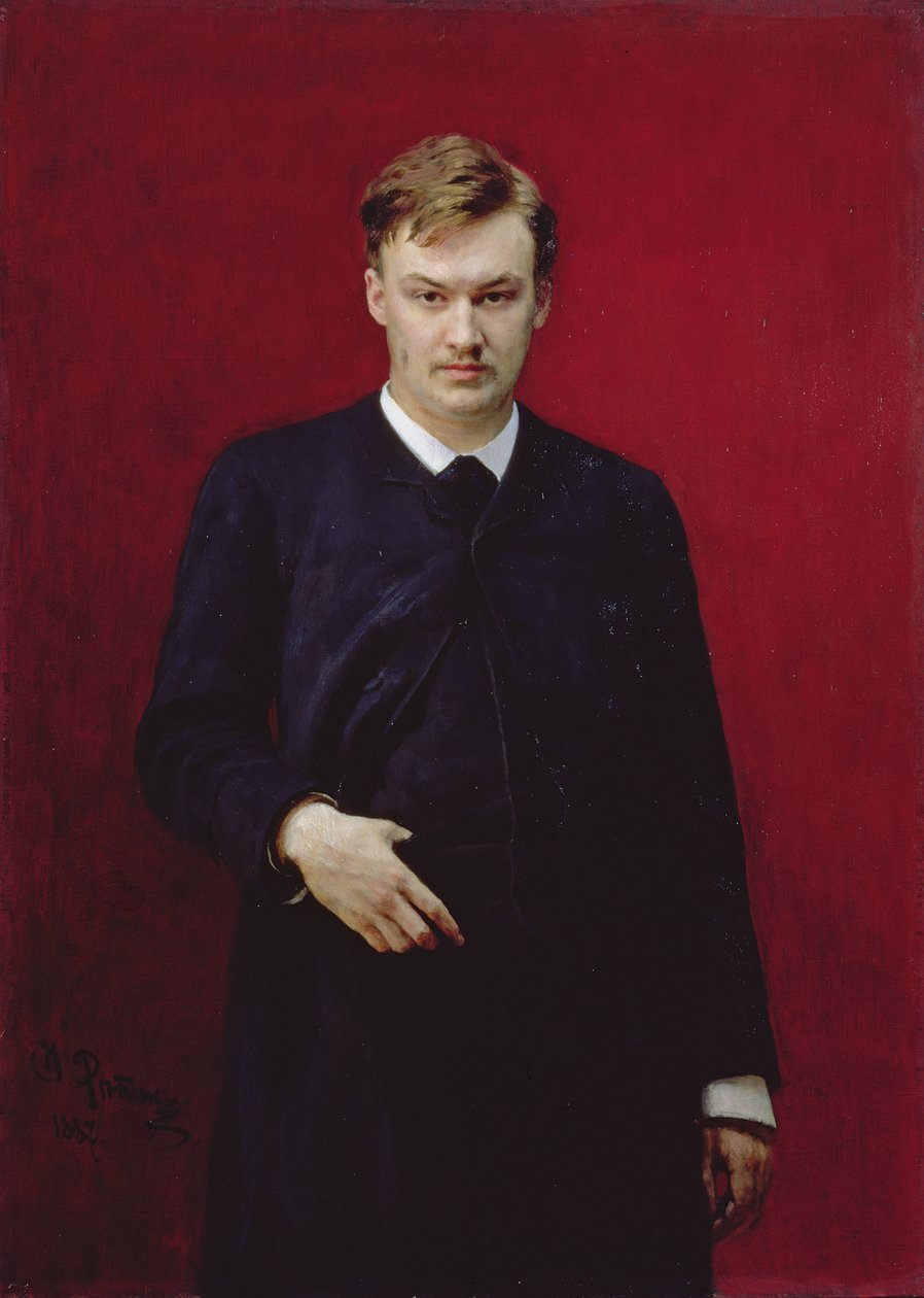 Portrét skladatele Alexandra Konstantinoviče Glazunova (1865-1936) 1887 od Ilya Efimovich Repin