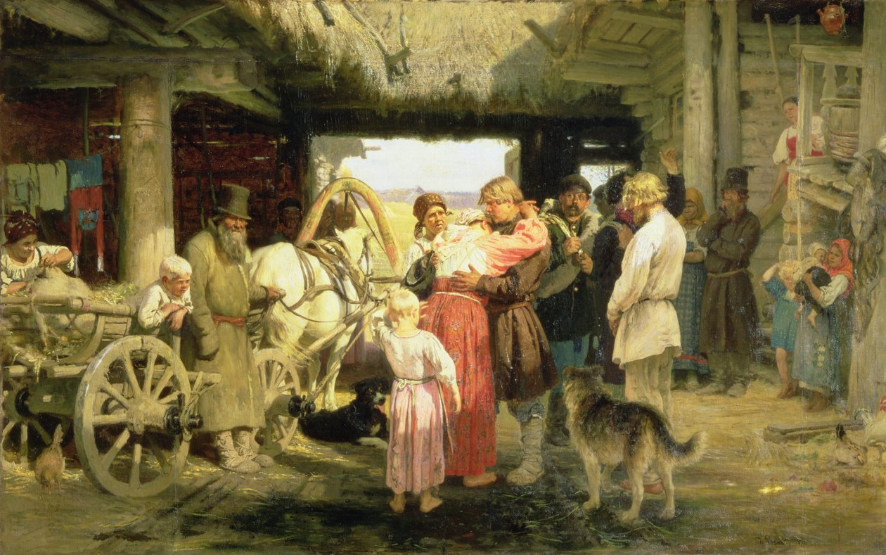 Odchod nového rekruta, 1879 od Ilya Efimovich Repin