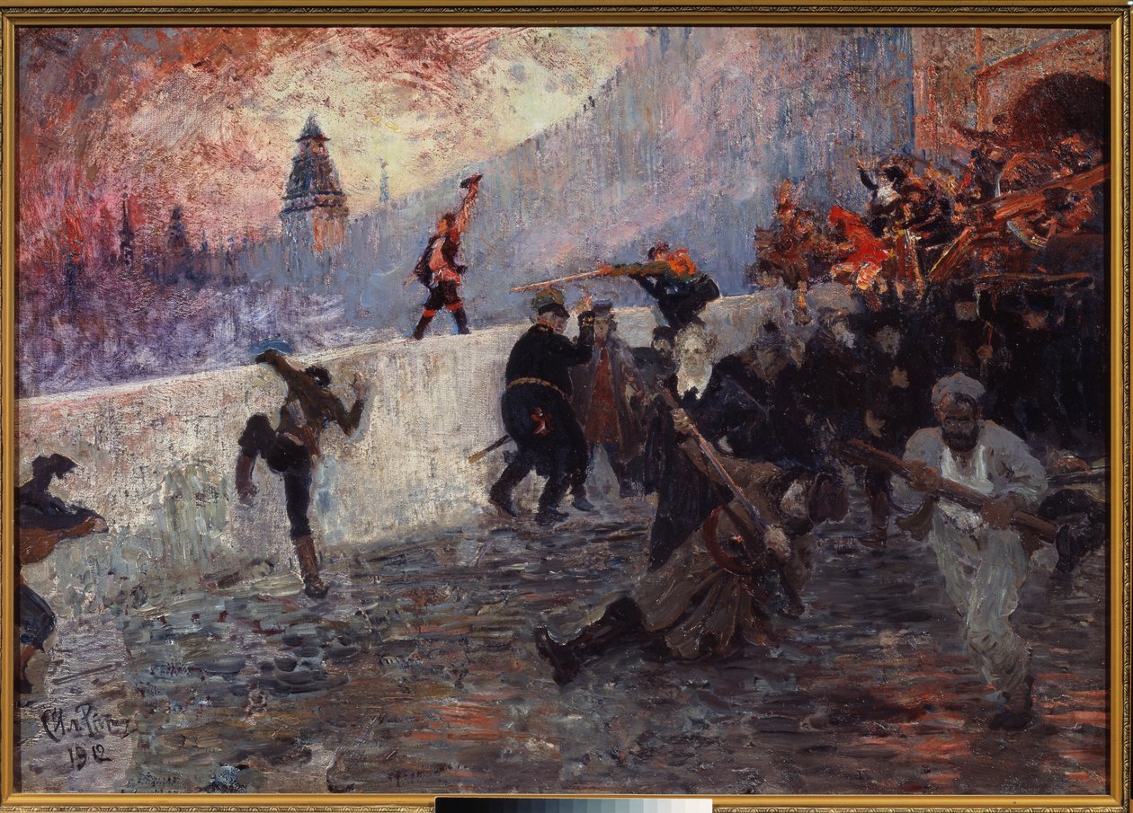 Obléhání Moskvy Napoleonovou armádou v roce 1812 od Ilya Efimovich Repin