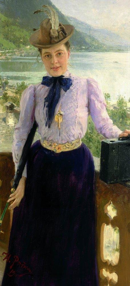 Portrét spisovatelky Natálie Borisovny Nordman-Severové od Ilya Efimovich Repin