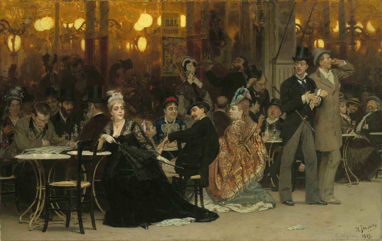 Pařížská kavárna, 1875 od Ilya Efimovich Repin