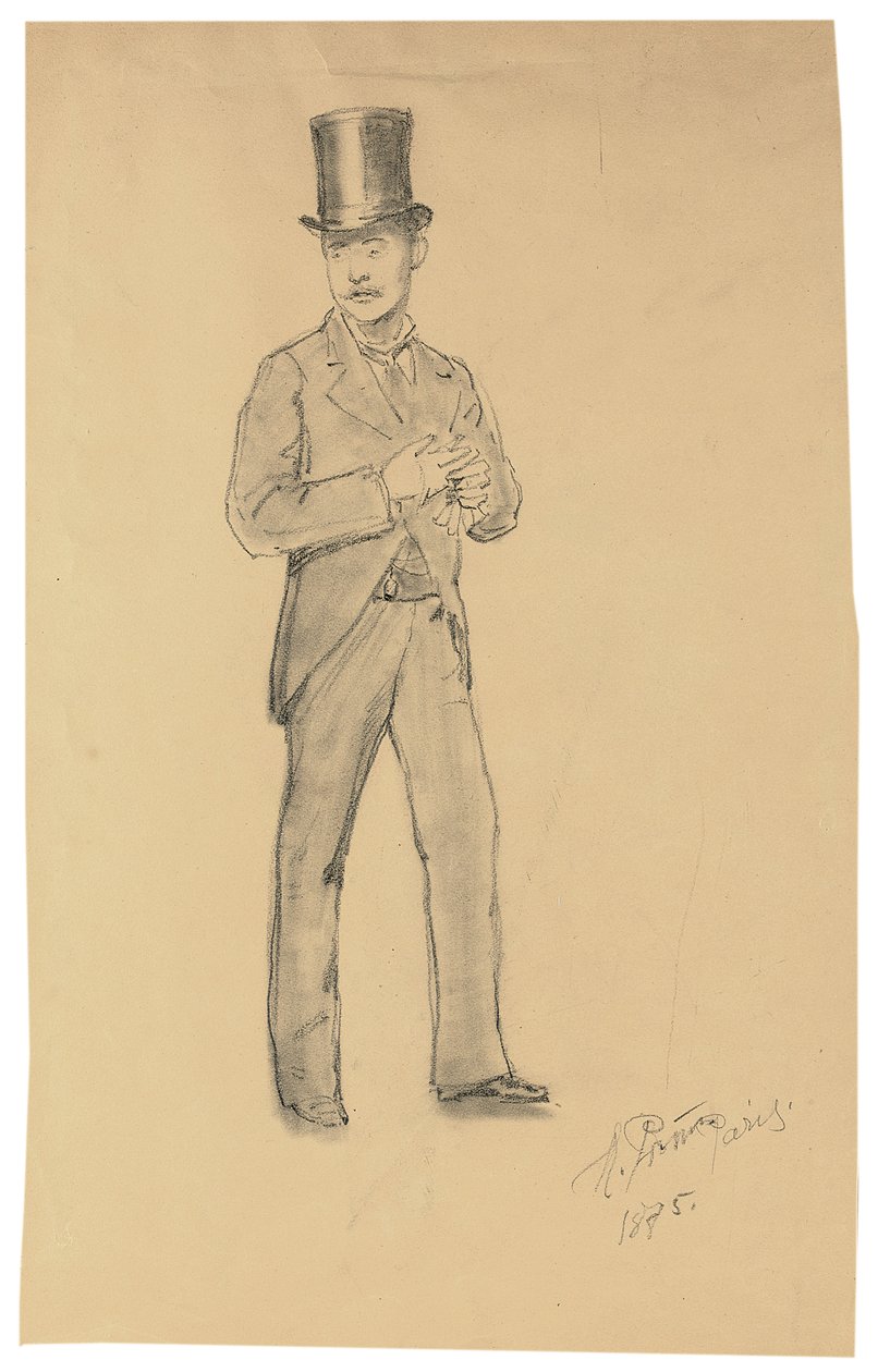 Studie pro "pařížskou kavárnu" od Ilya Efimovich Repin