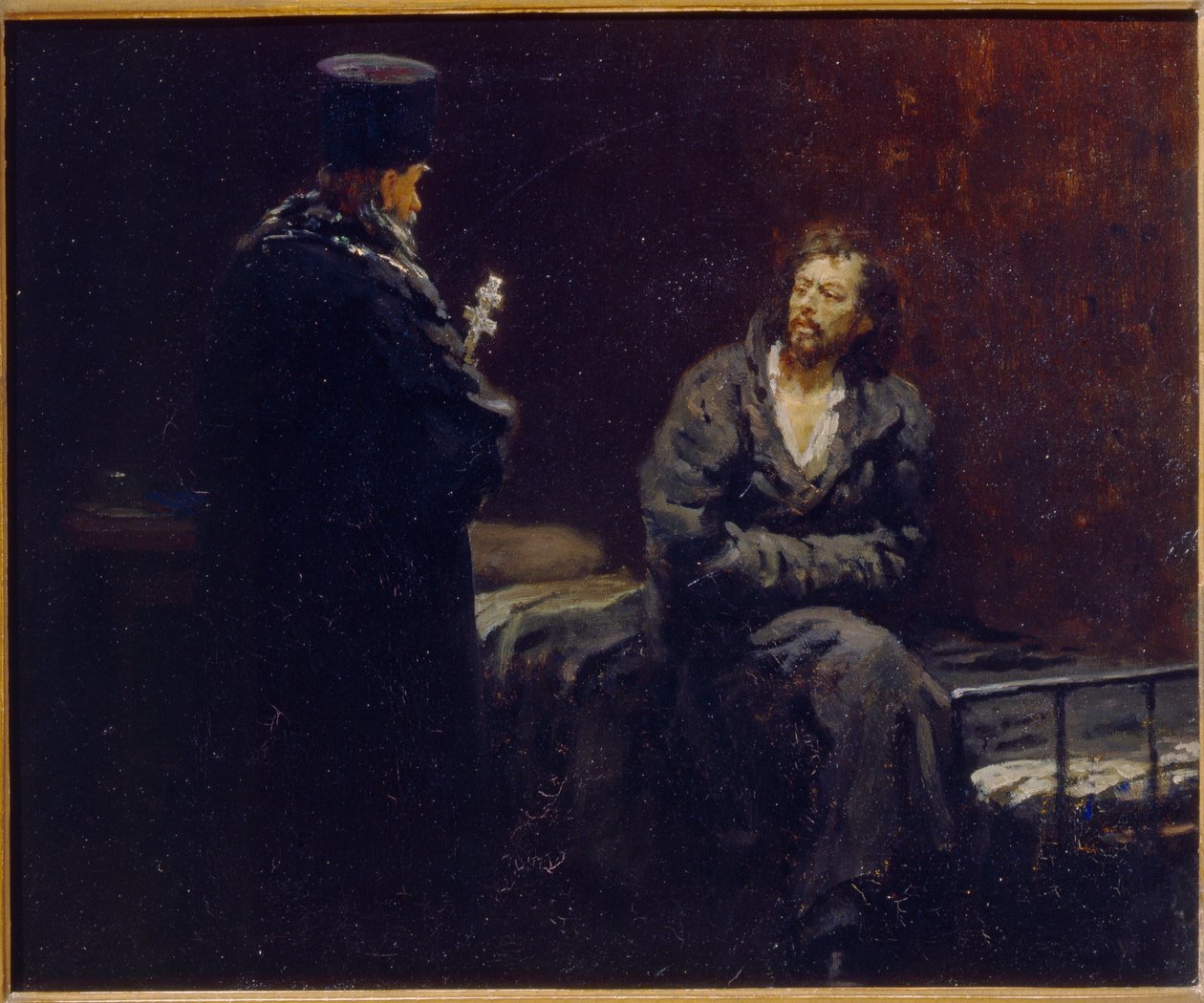 Před zpovědí. Obraz Ilja Jefimovič Repin (Ilia Repin) (1844-1930), olej na plátně od Ilya Efimovich Repin