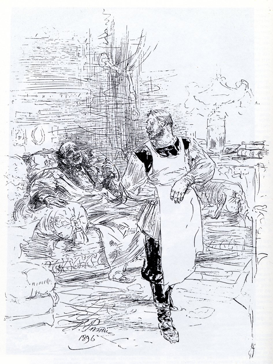 Ilustrace k románu Smrt Ivana Iljiče od Lva Tolstého, 1896 od Ilya Efimovich Repin
