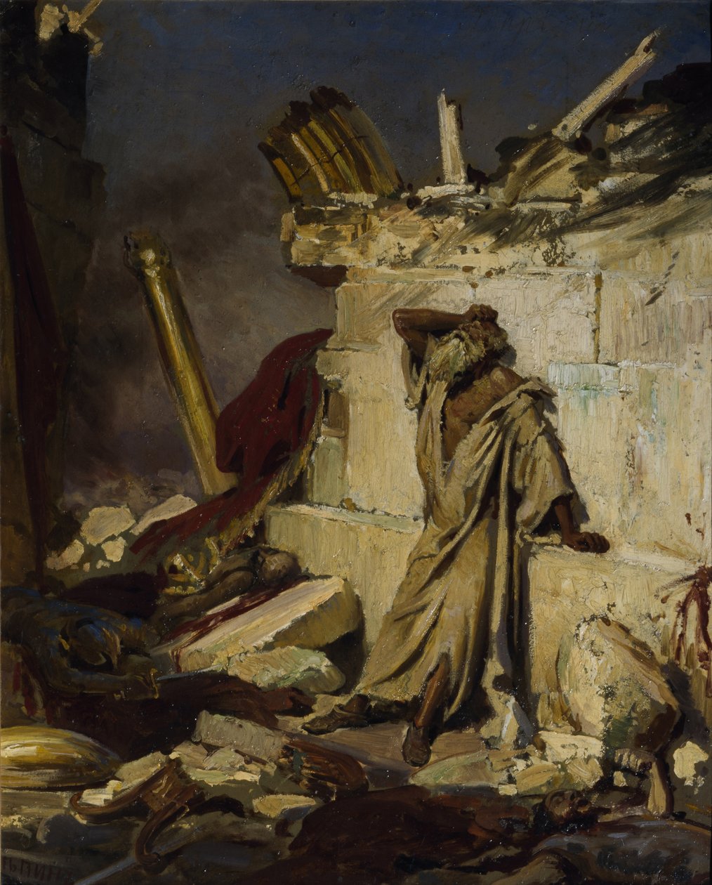 Jeremiáš naříkající nad zničením Jeruzaléma, 1870 od Ilya Efimovich Repin