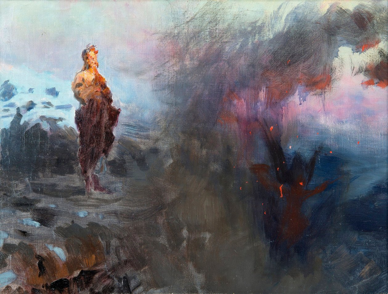 La tentation du Christ - Pokušení Krista - Peinture de Ilya Yefimovich Repin (1844-1930), - Olej na plátně, 47x60 - Soukromá sbírka od Ilya Efimovich Repin