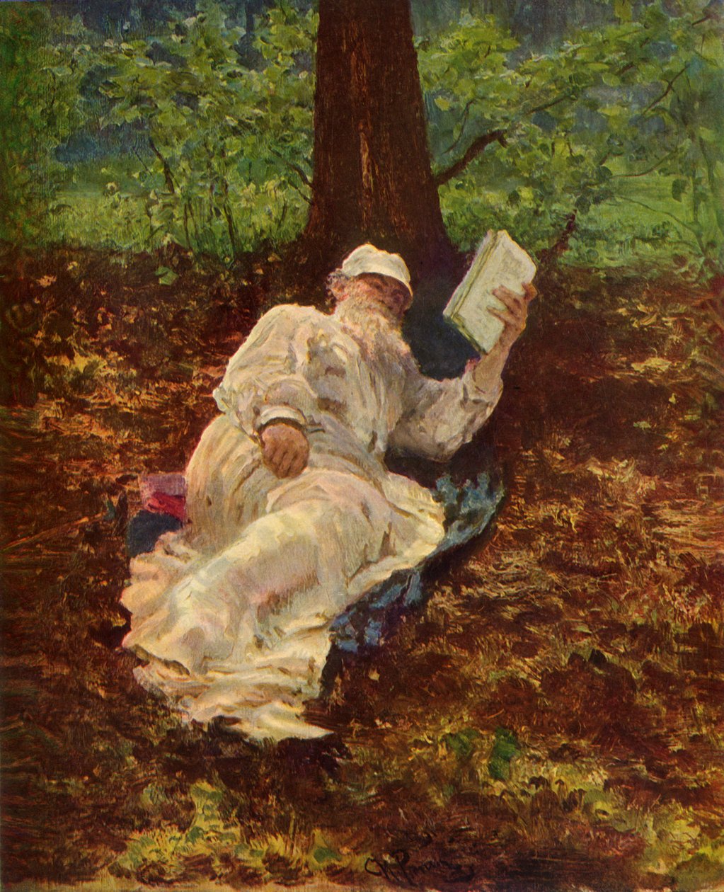 „Leo Nikolajevič Tolstoj odpočívá v lese“, 1891, 1965. od Ilya Efimovich Repin