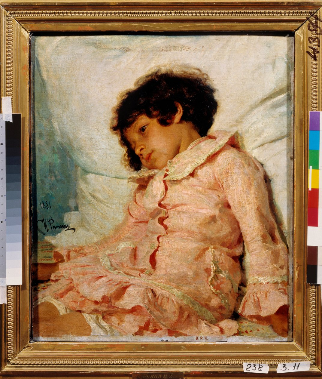 Portrét Nadie (Nady) Repiny, dcery umělce. Obraz Ilja Jefimovič Repin (Repin) (1844-1930), olej na plátně od Ilya Efimovich Repin