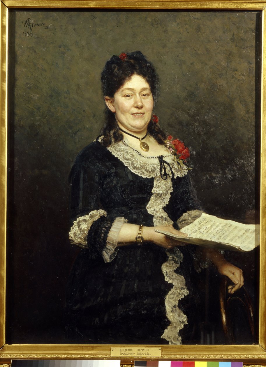Portrét sopranistky Alexandry Molas (1845-1929). (Portrét operního pěvce A. Molase). Obraz Ilja Jefimovič Repin (Ilia Repin) (1844-1930), olej na plátně od Ilya Efimovich Repin