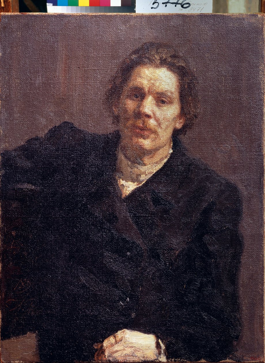 Portrét spisovatele Maxime Gorkiho (1868-1939). (Portrét autora M. Gorkého). Obraz Ilja Repin (Ilia Repin) (1844-1930), olej na plátně od Ilya Efimovich Repin