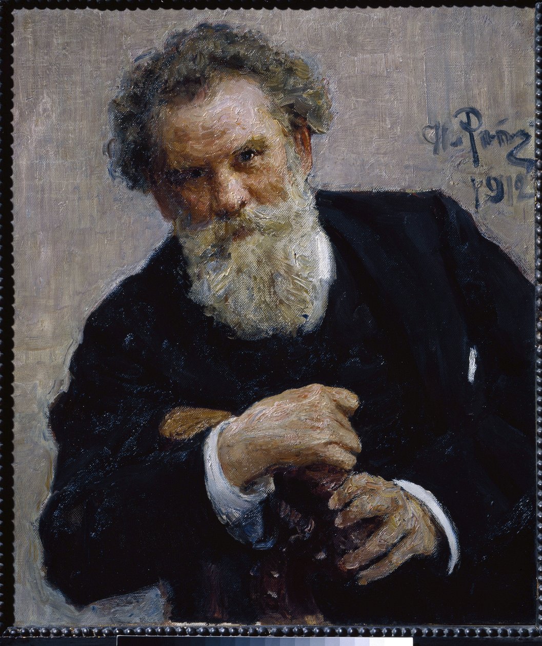 Portrét spisovatele Vladimíra Korolenka (1853-1921). (Portrét autora V. Korolenka). Obraz Ilja Jefimovič Repin (Ilia Repin) (1844-1930), olej na plátně od Ilya Efimovich Repin