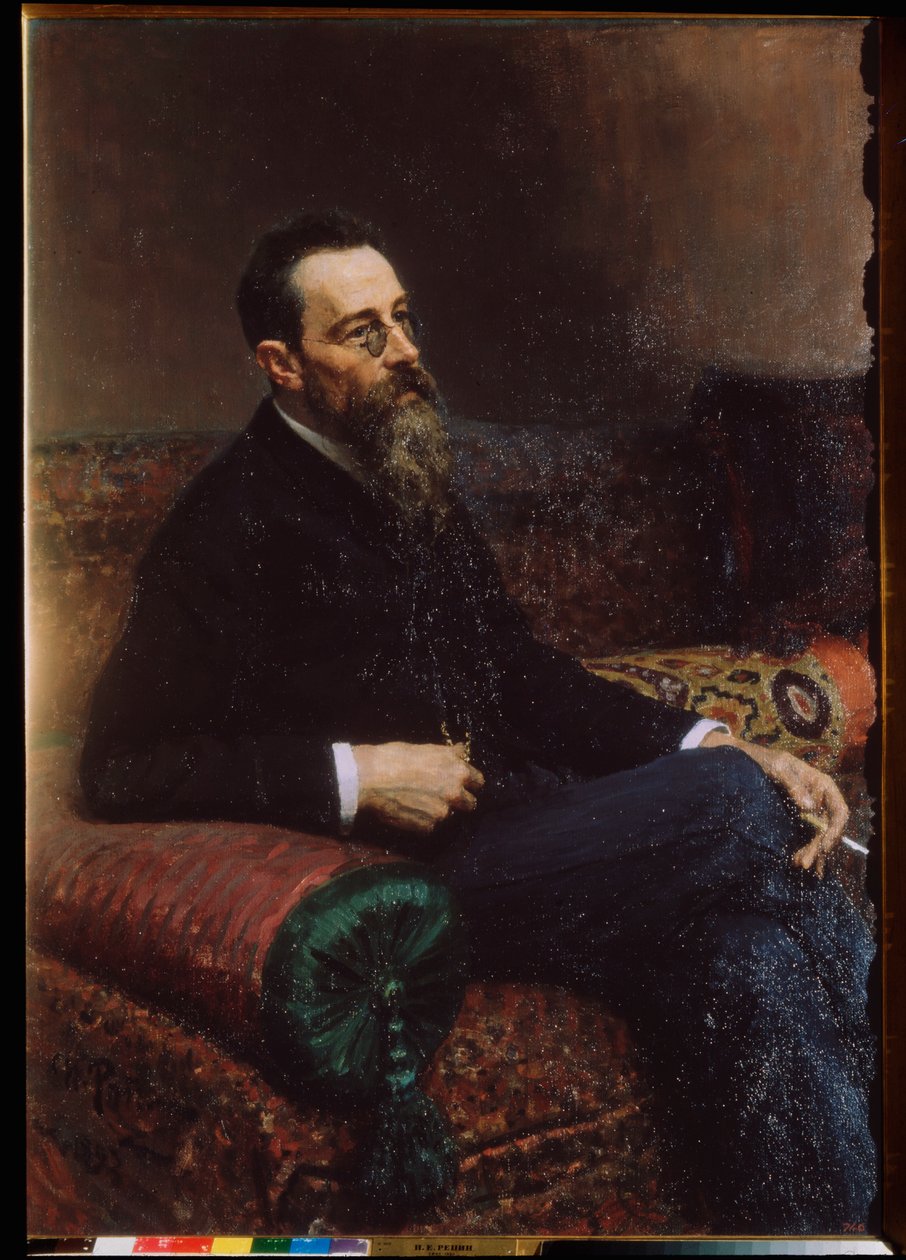 Portrét skladatele Nicolase (Nikolaje) Rimského Korsakova (Rimského-Korsakova) (1844-1908). Obraz Ilja Repin (Ilia Repin) (1844-1930), olej na plátně od Ilya Efimovich Repin