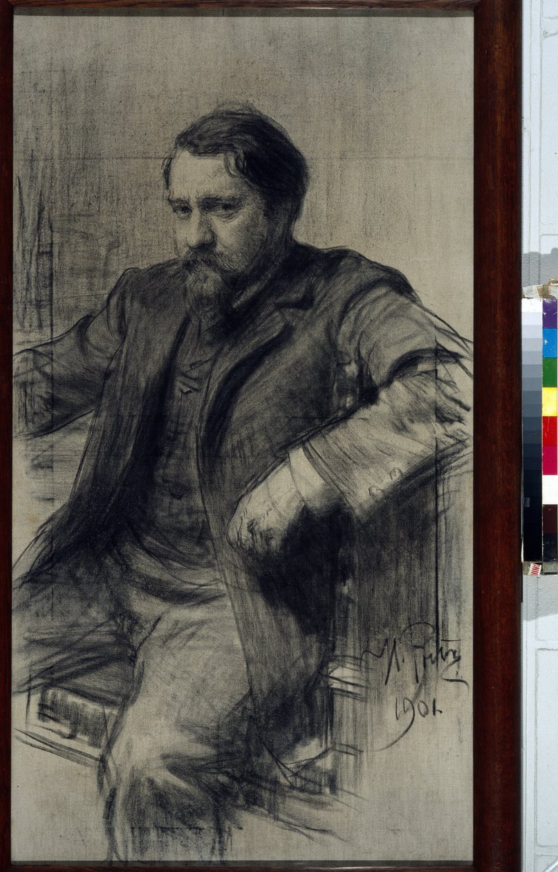Portrait du peintre Valentin Aleksandrovič Serov (1865-1911) (Valentin Alexandrovič Serov) - Dessin de Ilja Jefimovič (Iefimovič) Repin (1844-1930), pastelka na papír od Ilya Efimovich Repin