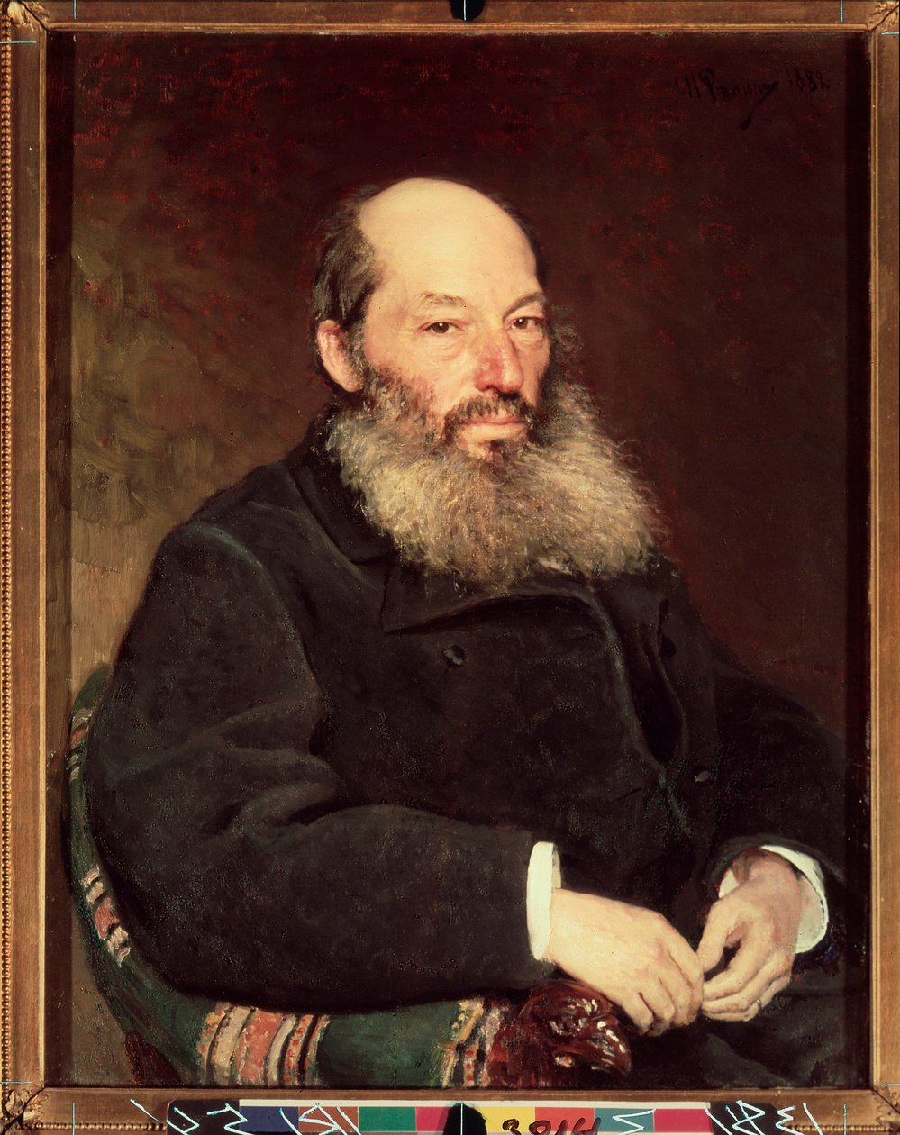 Portrét básníka Afanasy Afanasievich Fet (Foeth) (Afanassi Afanasievich Chenchine) (1820-1892). Obraz Ilja Repin (Ilia Repin) (1844-1930), olej na plátně od Ilya Efimovich Repin