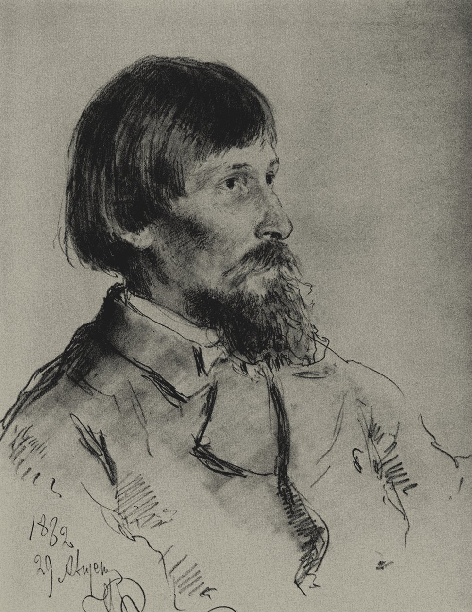 Portrét umělce Viktora Vasnetsova 1848-1926 od Ilya Efimovich Repin