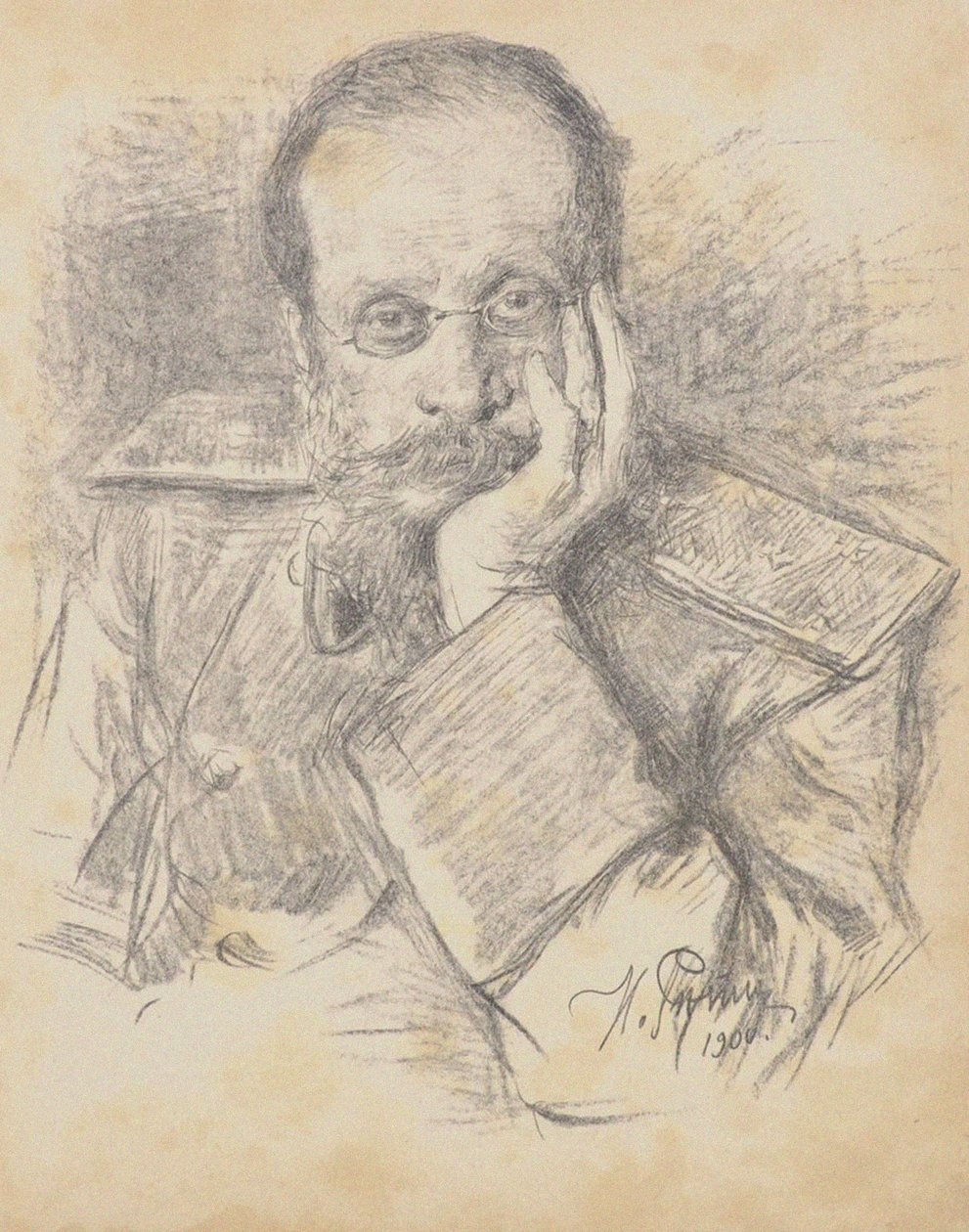 Portrét skladatele Césara Antonoviče Cui 1835-1918, 1900. od Ilya Efimovich Repin