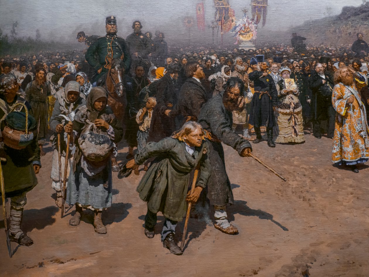 NÁBOŽENSKÝ PRŮVOD V PROVINCI KURSK (detail) od Ilya Efimovich Repin