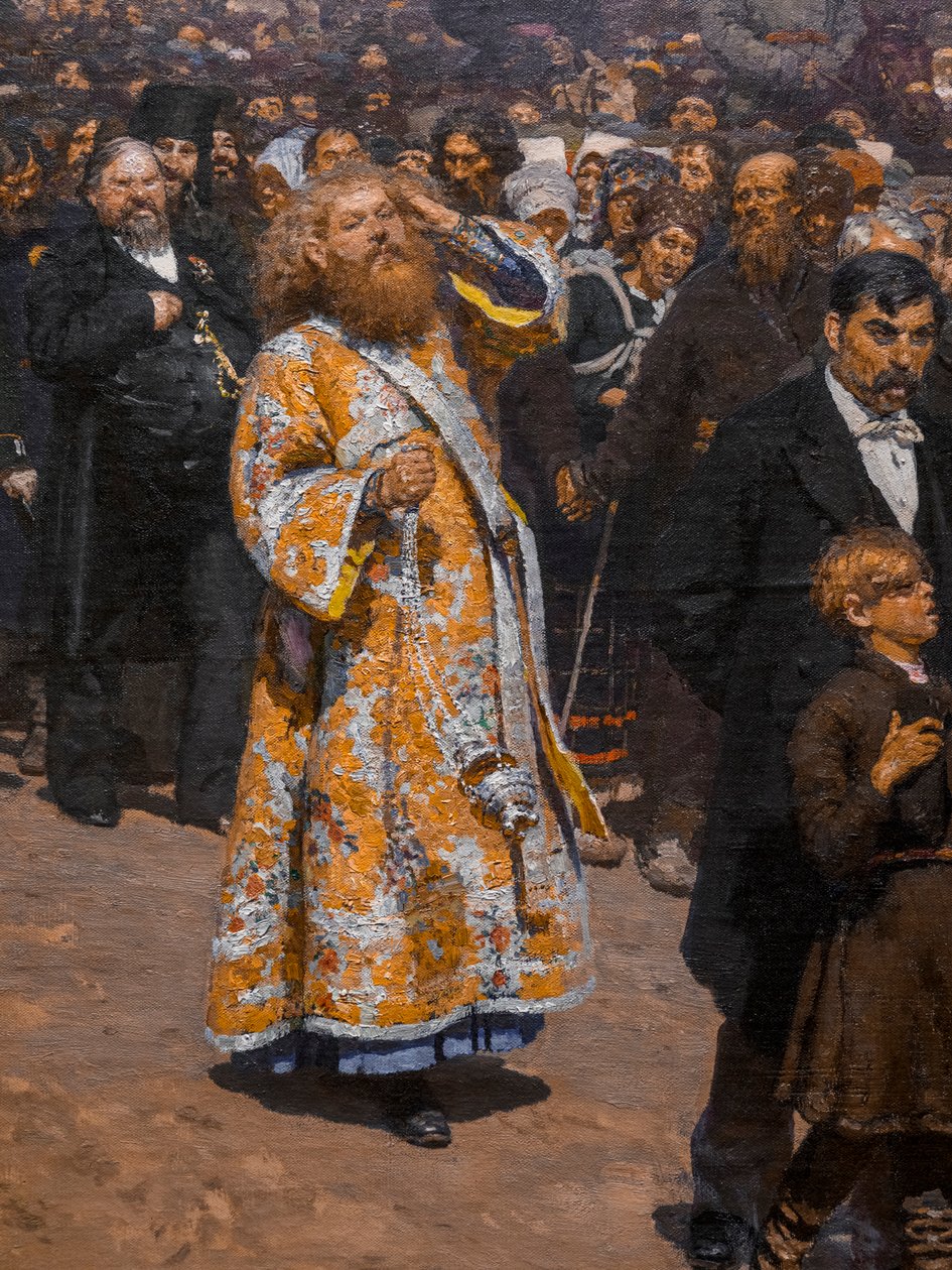 NÁBOŽENSKÝ PRŮVOD V PROVINCI KURSK (detail) od Ilya Efimovich Repin