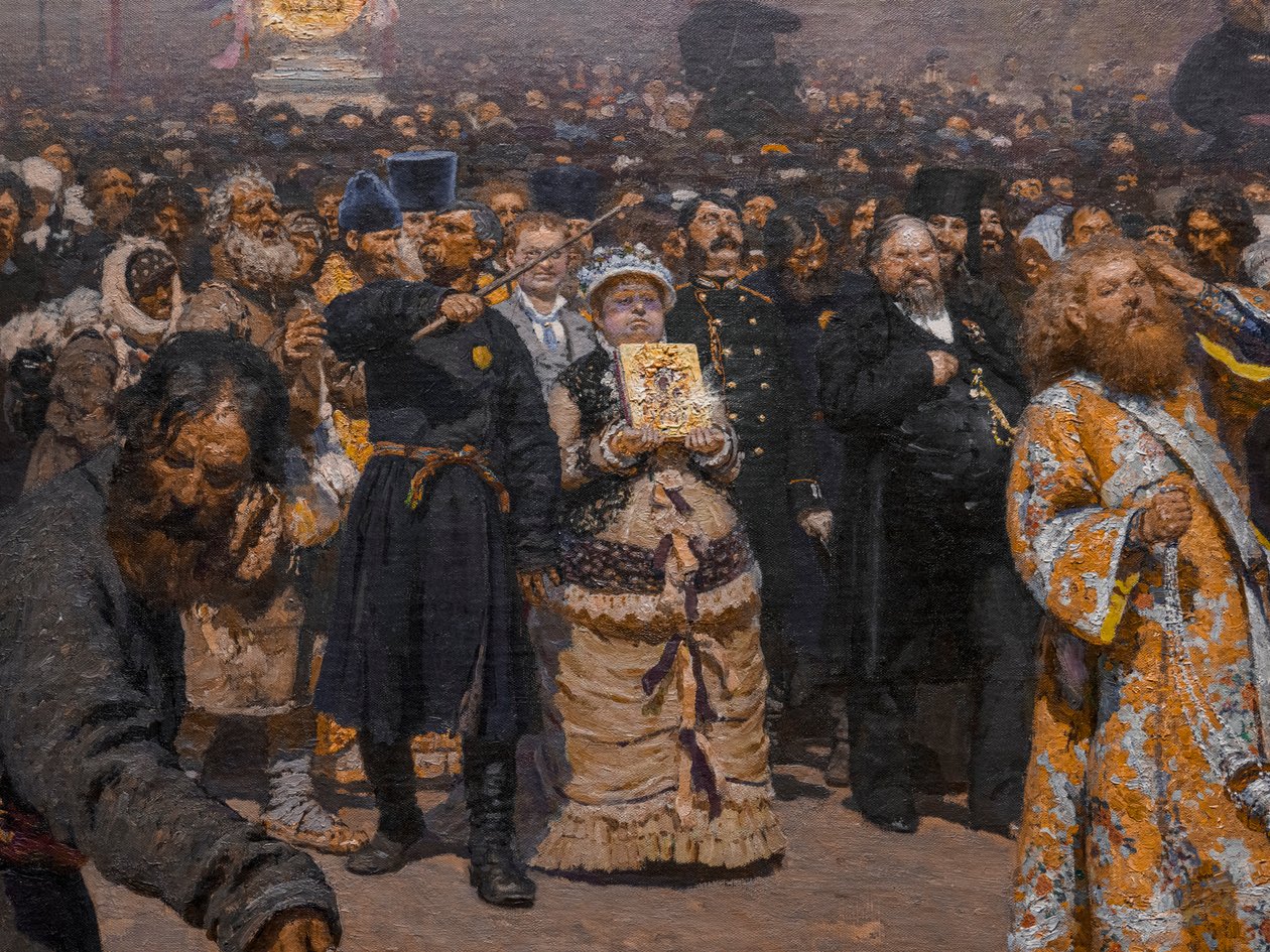 NÁBOŽENSKÝ PRŮVOD V PROVINCI KURSK (detail) od Ilya Efimovich Repin