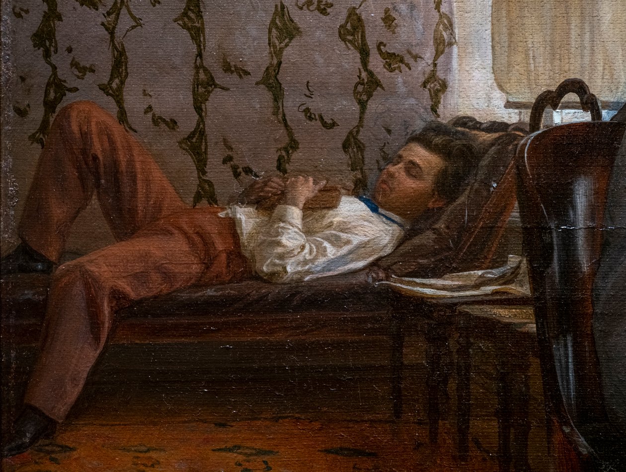 STUDENTI PŘIPRAVUJÍCÍ NA ZKOUŠKU (Detail) od Ilya Efimovich Repin