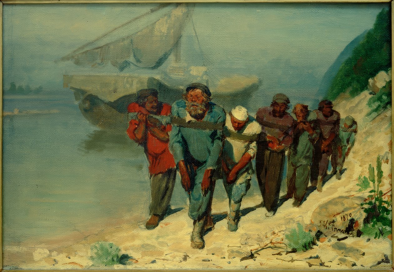 Studie o Wolgatreidlerovi od Ilya Efimovich Repin