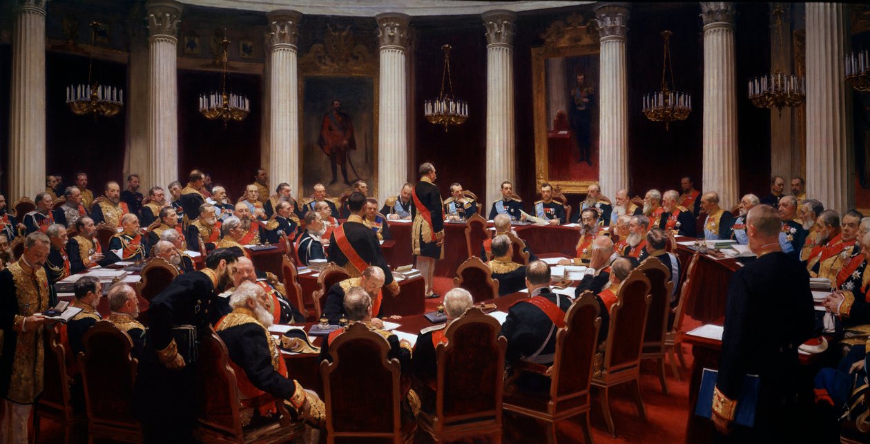 Valtioneuvoston juhlakokous 7. toukokuuta 1901 od Ilya Efimovich Repin