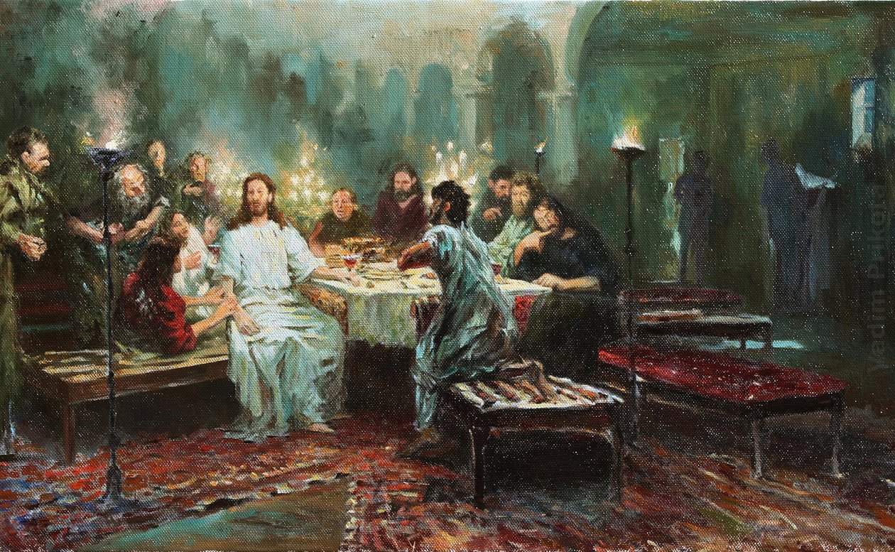 Poslední večeře par Repin, Ilja Jefimovič (1844-1930) od Ilya Efimovich Repin