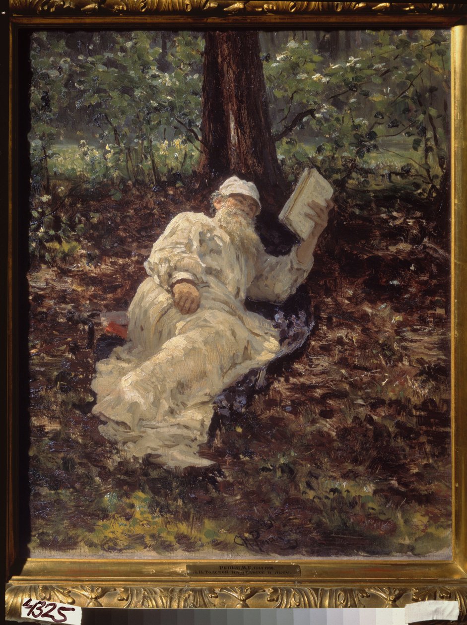 Tolstoi odpočívá v lese od Ilya Efimovich Repin