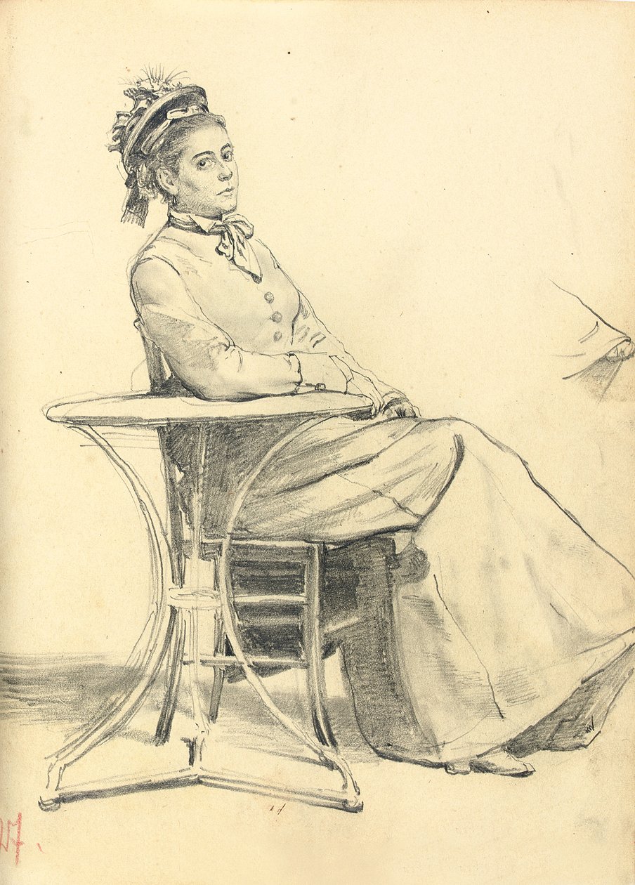 Žena sedící u stolu v kavárně, c. 1872-1875 od Ilya Efimovich Repin