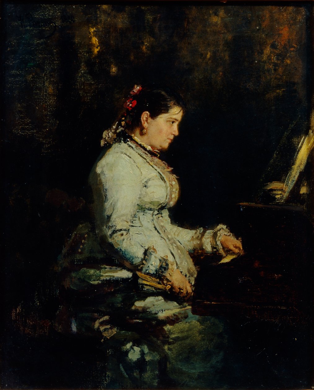 Žena u klavíru, 1880 od Ilya Efimovich Repin