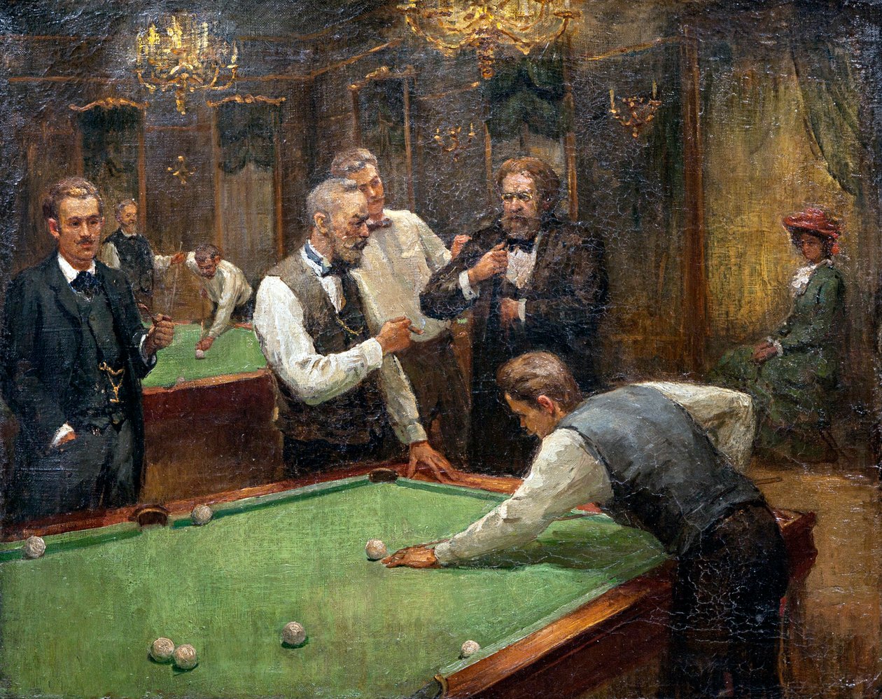 Kulečníci par Galkin, Ilja Savvich (Ilia Sawic Galkin) (1860-1915), - Olej na plátně, 61x76,5 - Soukromá sbírka od Ilya Savich Galkin