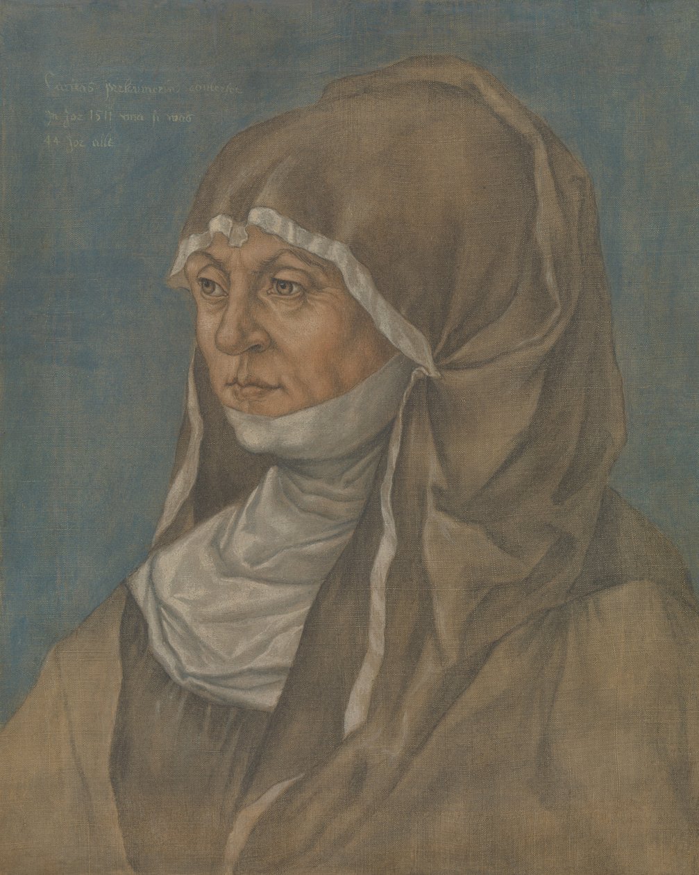 Portrét ženy, prý Caritas Pirckheimer 1467-1532. od Imitator of Albrecht Dürer