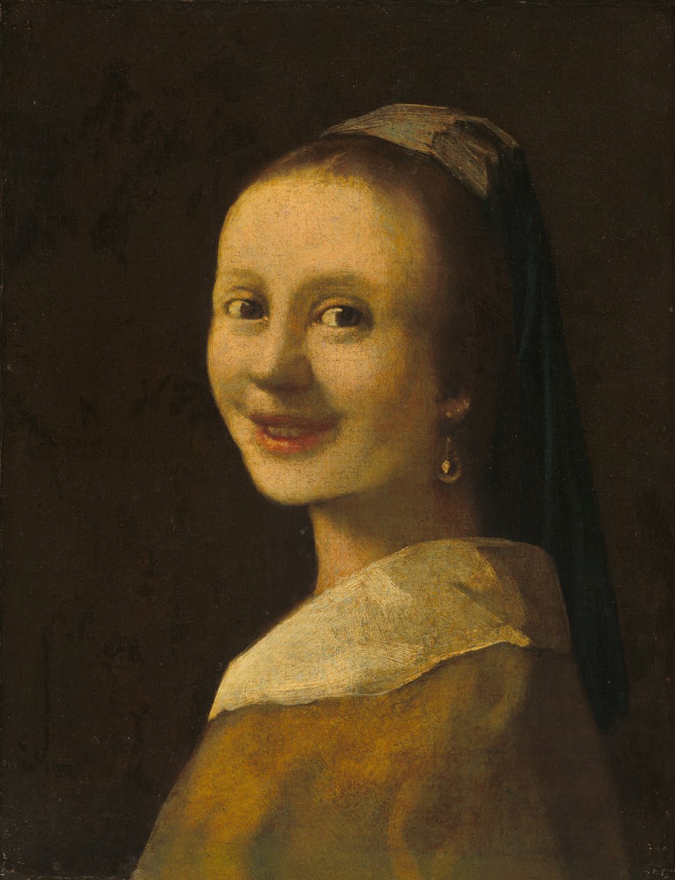 Usmívající se dívka od Imitator of Johannes Vermeer