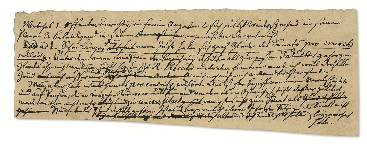 Autografní rukopis v němčině, poznámky o filozofii a univerzitě v Königsbergu (pero a tuš na papíře) od Immanuel Kant