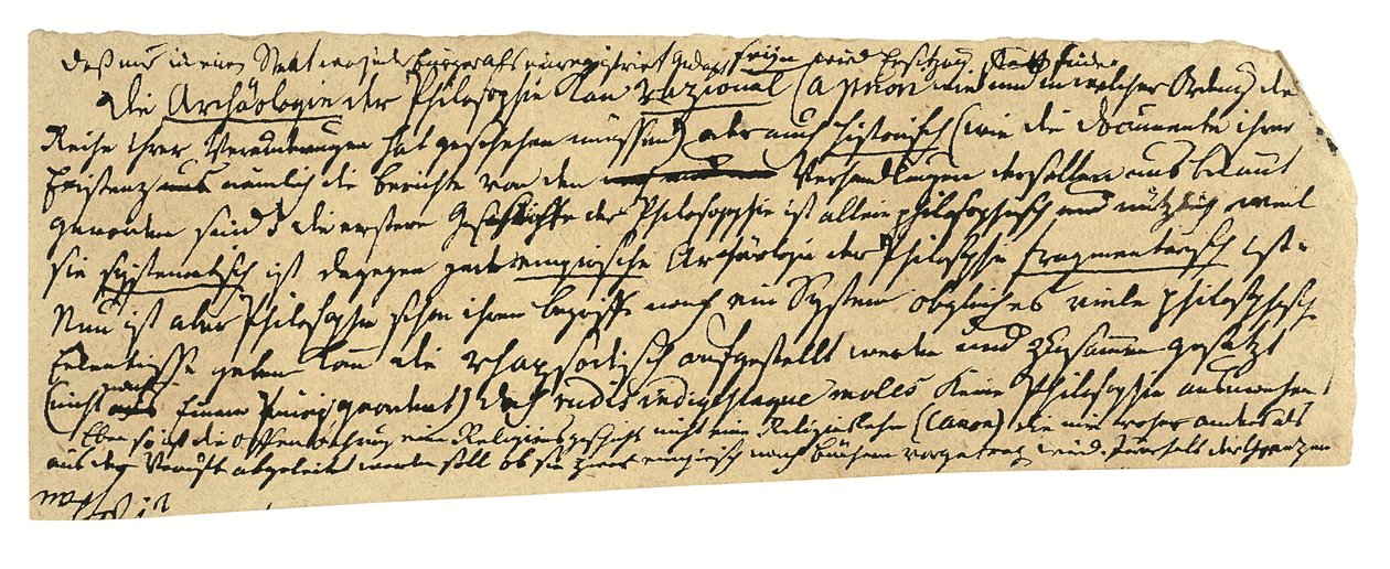 Autografní rukopis v němčině, poznámky o filozofii a univerzitě v Königsbergu (pero a tuš na papíře) od Immanuel Kant