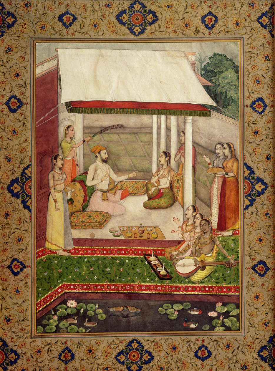 Princ a princezna poslouchající hudbu od Indian School
