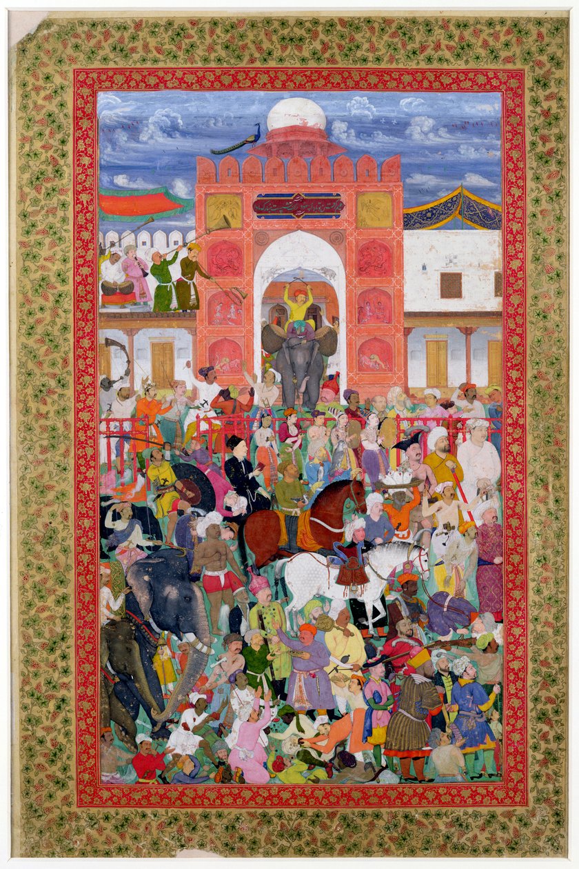 Ms E-14 fol.21a Slavnosti u příležitosti korunovace císaře Jahangira (1569-1627) 1605 od Indian School