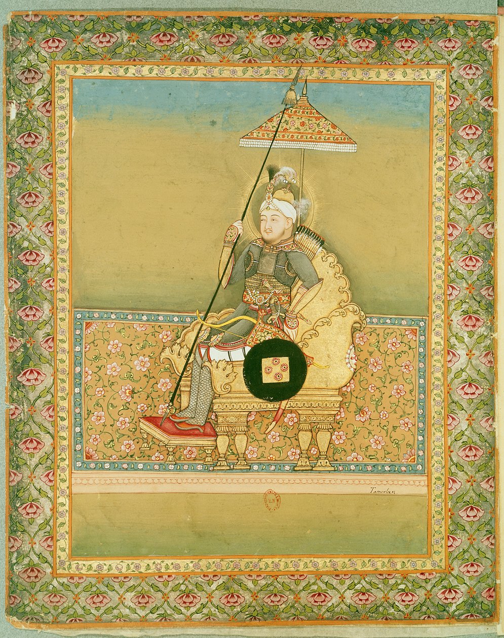 Tamerlán (1336-1404) z alba portrétů mughalských císařů, 1774 od Indian School