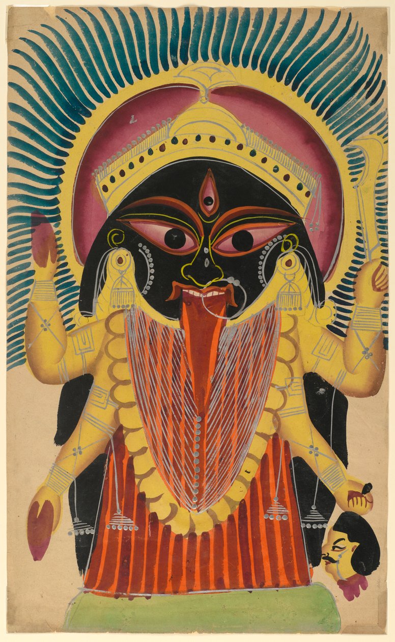 Kali, konec 19. a začátek 20. století (wc na papíře s akcenty z leštěného cínu) od Indian School
