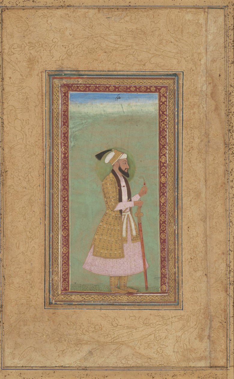 Portrét prince s rubínem od Indian 18th Century