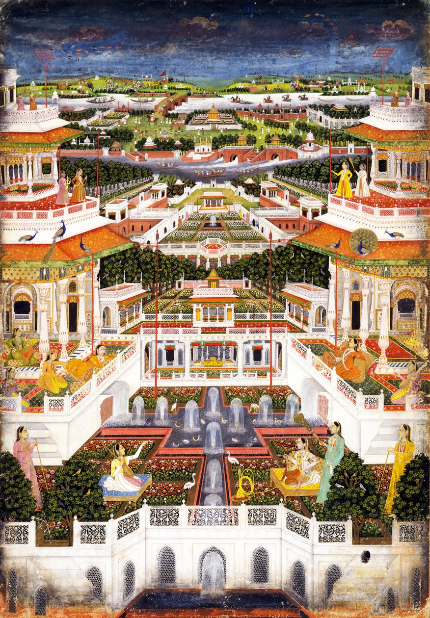 Palácový komplex s harémskými zahradami, cca 1764-1765 od Indian Art