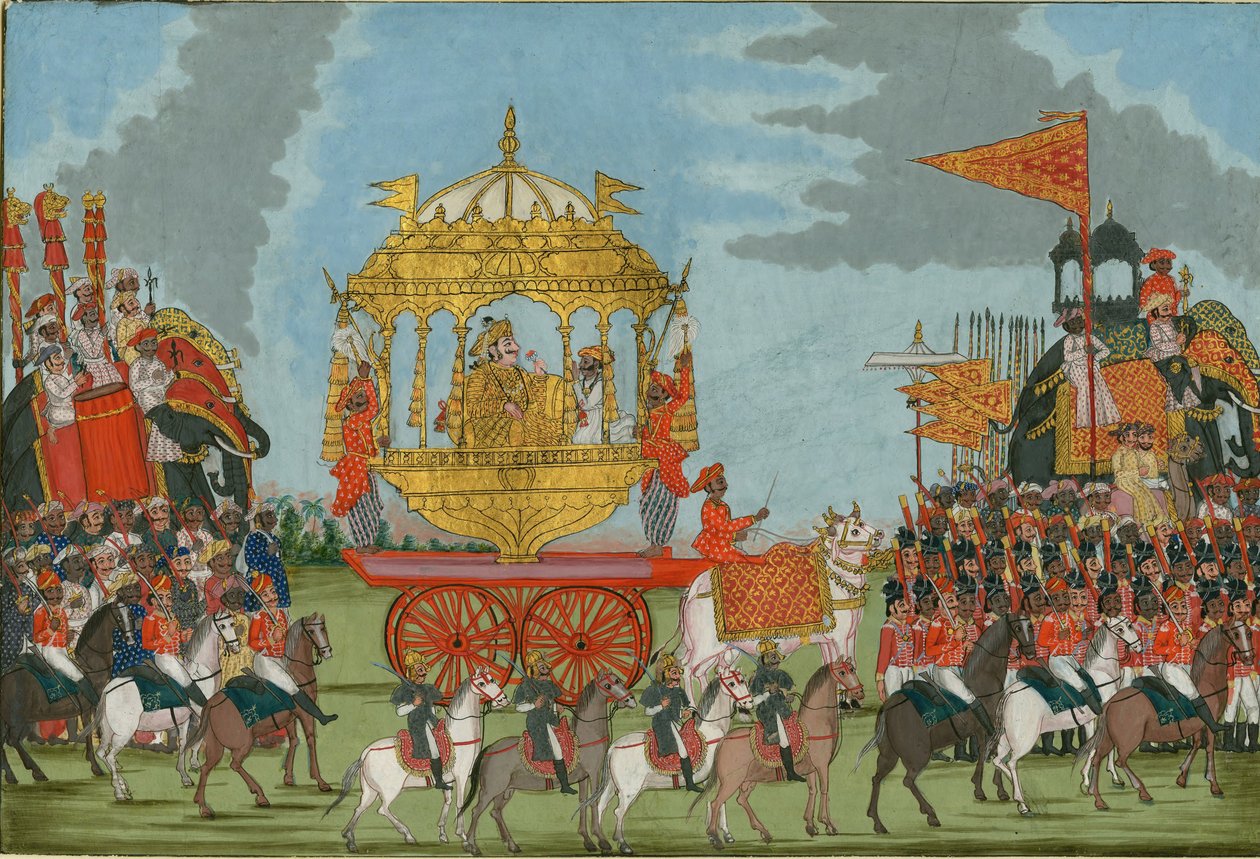 Rajah of Tanjore Jízda na slonovi na svatební obřad, c. 1780 od Indian Art