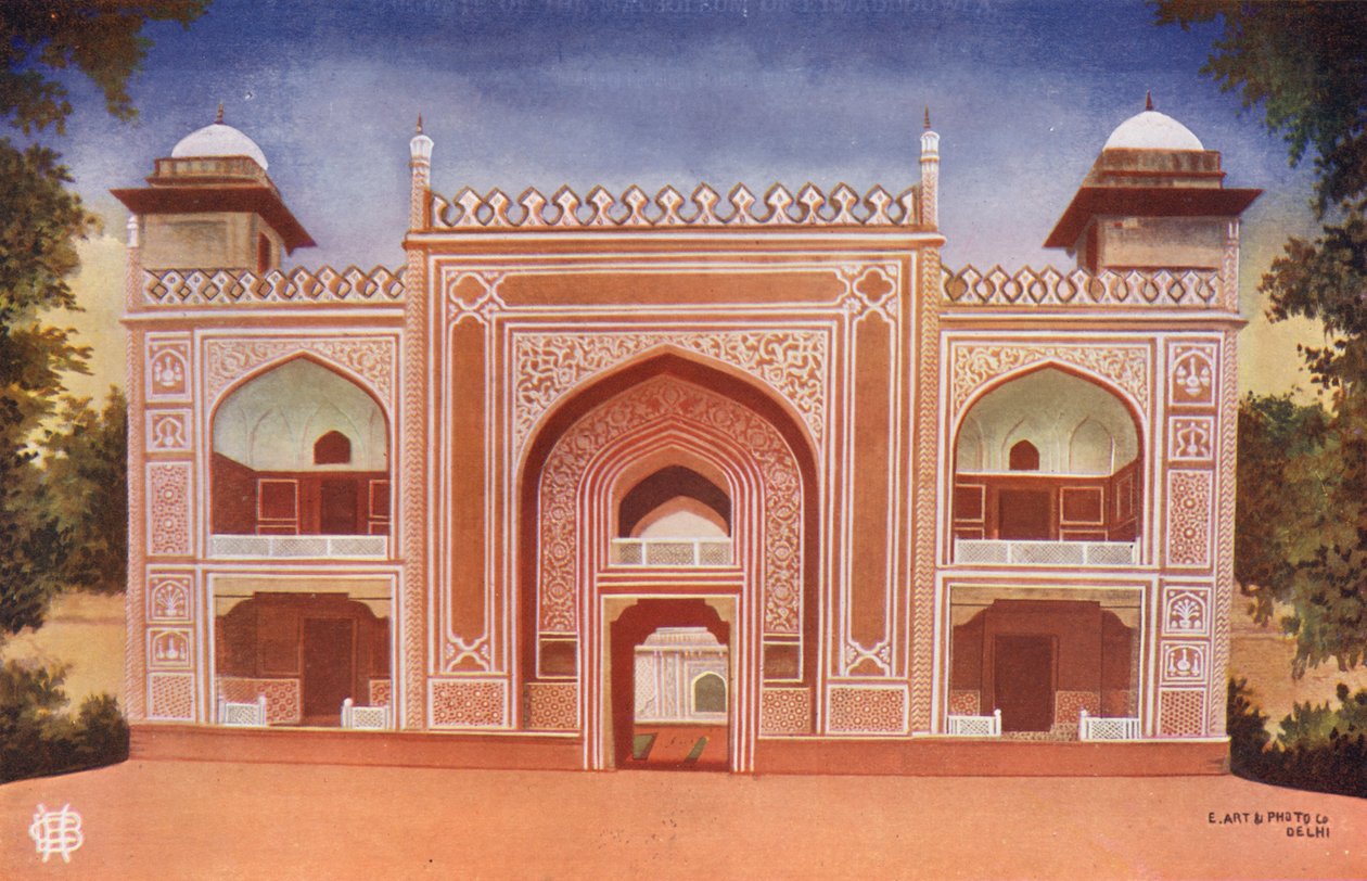 Agra: Brána Etmadudowlova mauzolea (barevné foto) od Indian photographer