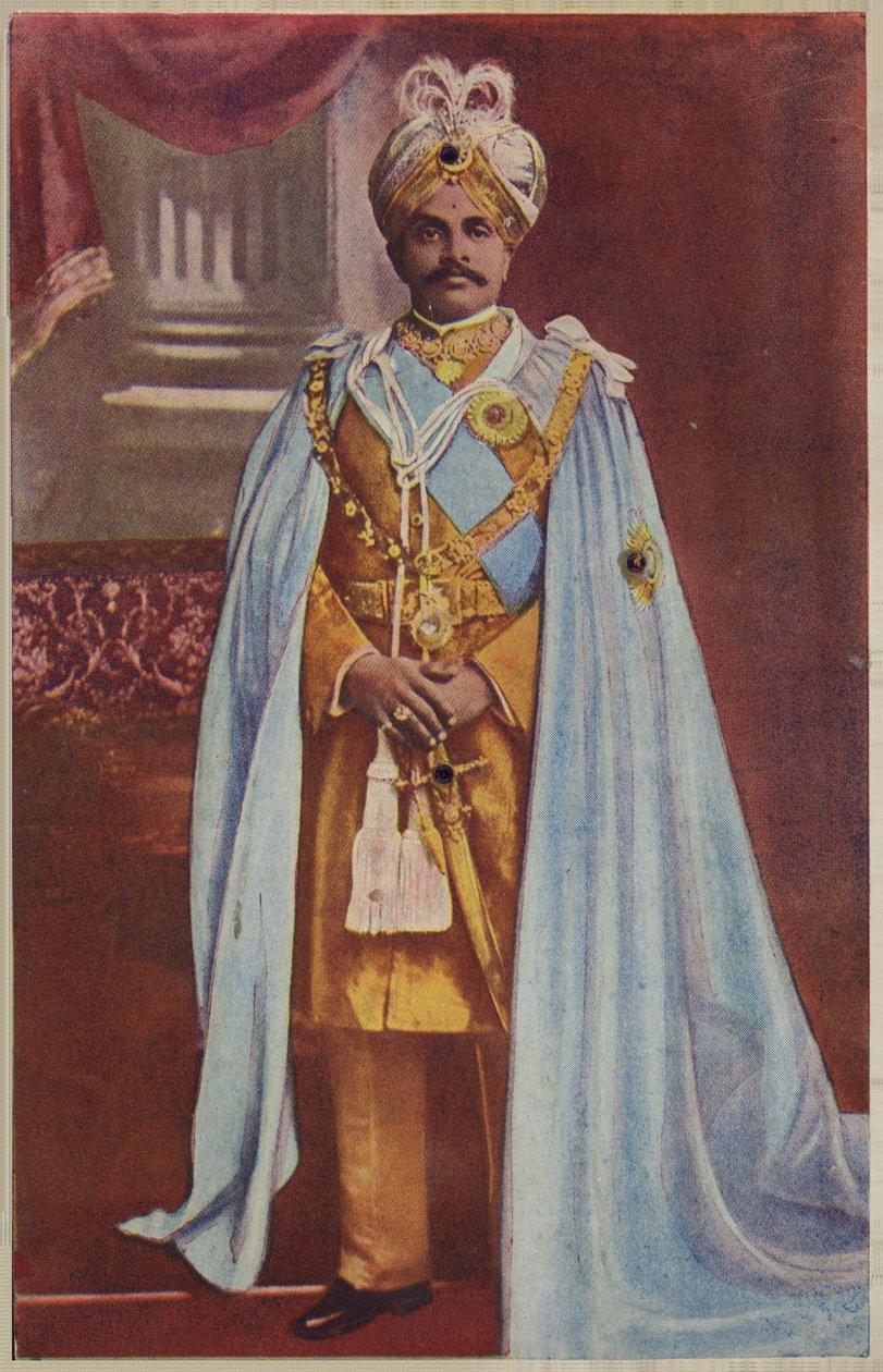 Sree Krishna Wadiyar Bahadur (kolorovaná fotografie) od Indian photographer