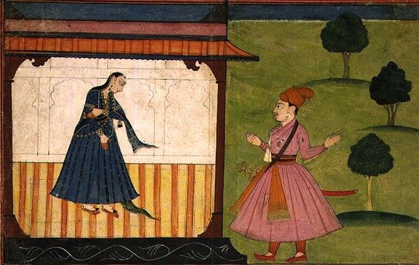 52.4 Smutkem zasažená hrdinka z ‚Rasamanjari‘, připisovaná Goluovi, synovi Devidasy, umělci z Basohli Court, Nurpur, škola Pahari od Indian School
